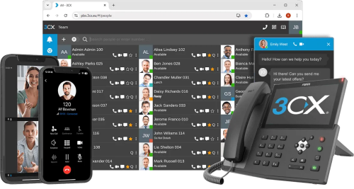 3CX Software-Telefon mit Smartphone-App und IP-Telefon für Business-Kommunikation