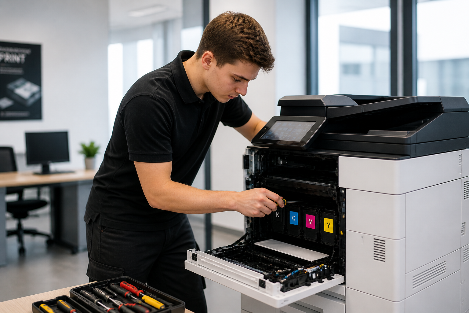 Bild eines IT-System-Elektroniker (m/w/d) im Bereich Managed Print Services bei der Drucker Reparatur